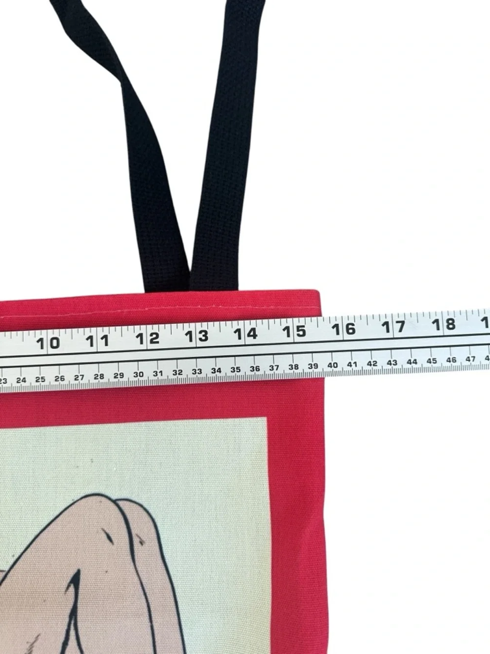 Red Graphic Pinup Girl Canvas Beach Tote Bag Beach Market Bag